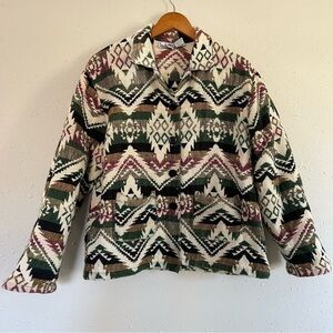 Vintage Studio West Cream Green Western Blazer Jacket XL